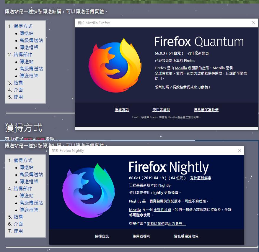 Firefox 68 と 66 で list-counter の挙動を確認している図